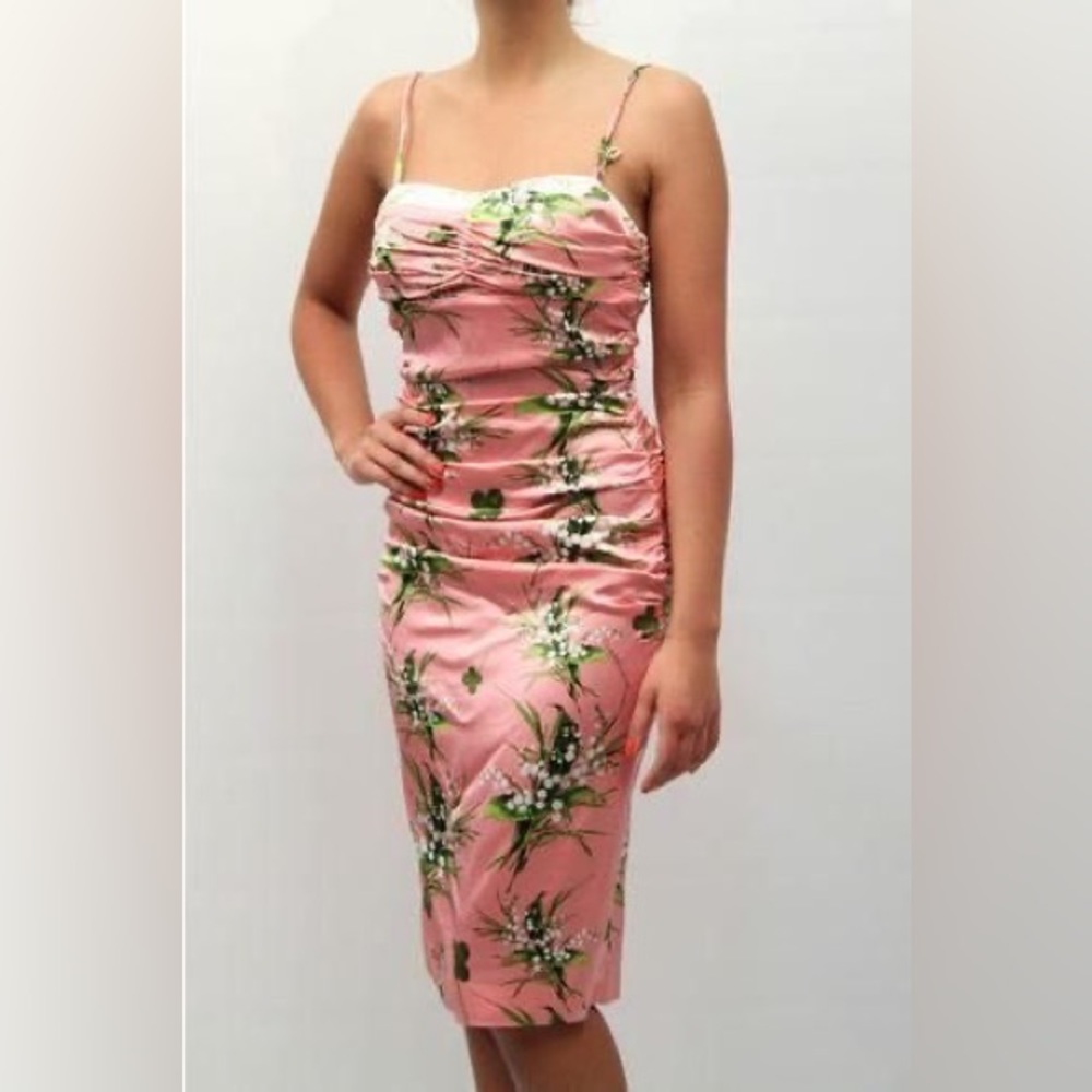Roberto Cavalli Class Ruched Pink floral dress